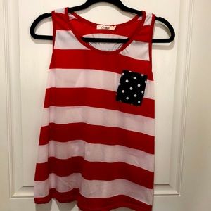 Patriotic Razorback Tank Top-Large